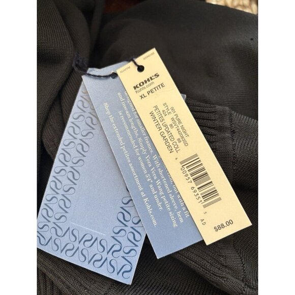 NWT Simply Vera Vera Wang Petite Size XL Black Knit Dress Fit Flare - Picture 5 of 5